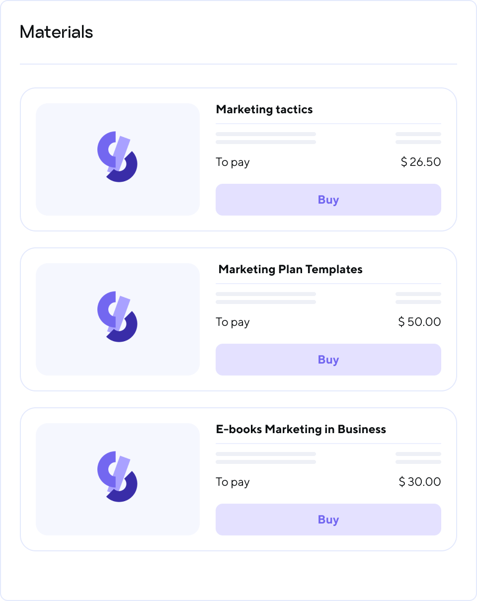 Продажа курсов через платформу