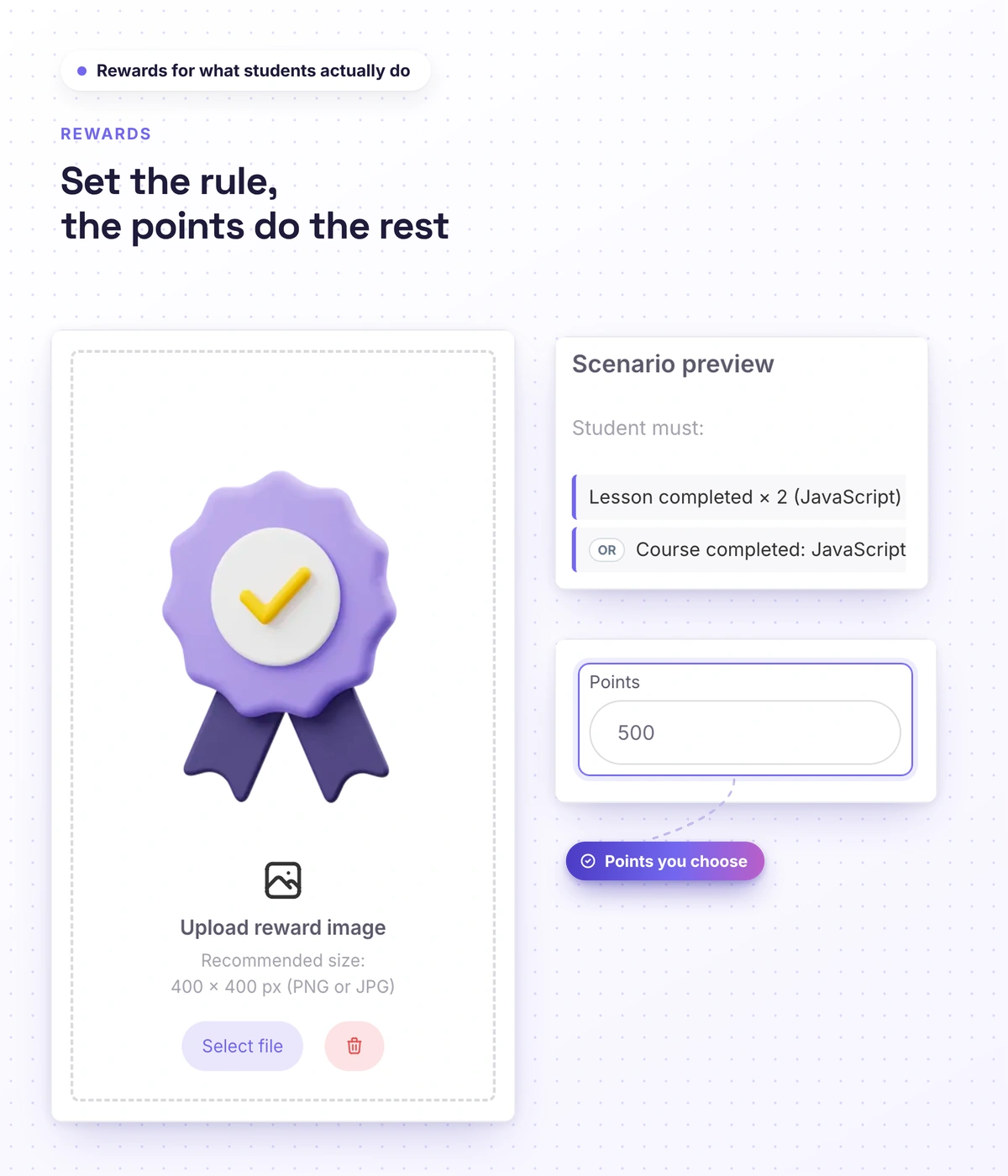 Reward rule builder in Softbook
