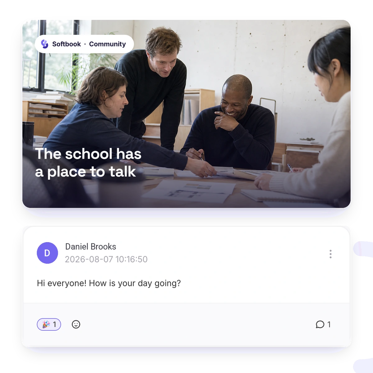 Online school community in Softbook