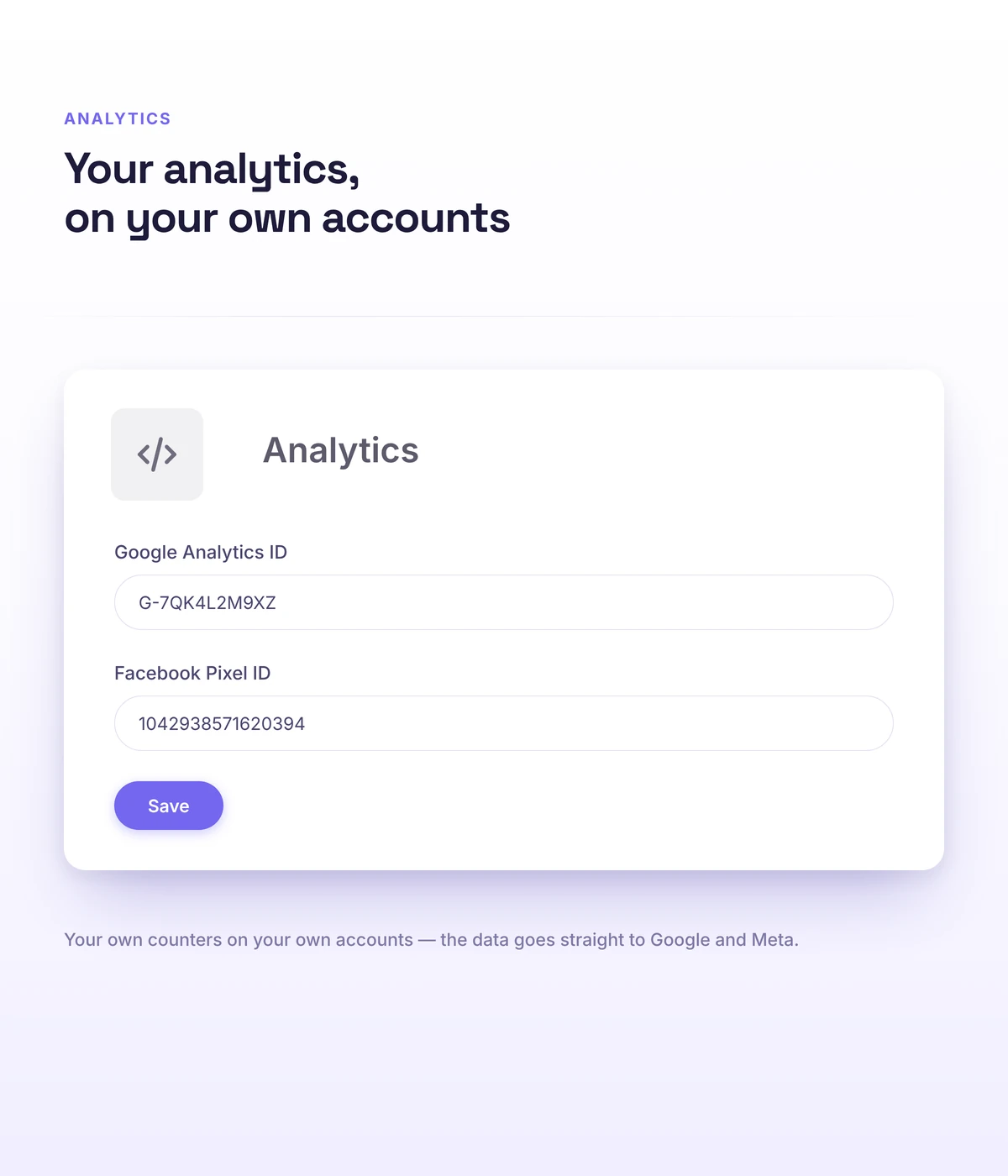 Connecting Google Analytics and Facebook Pixel in Softbook