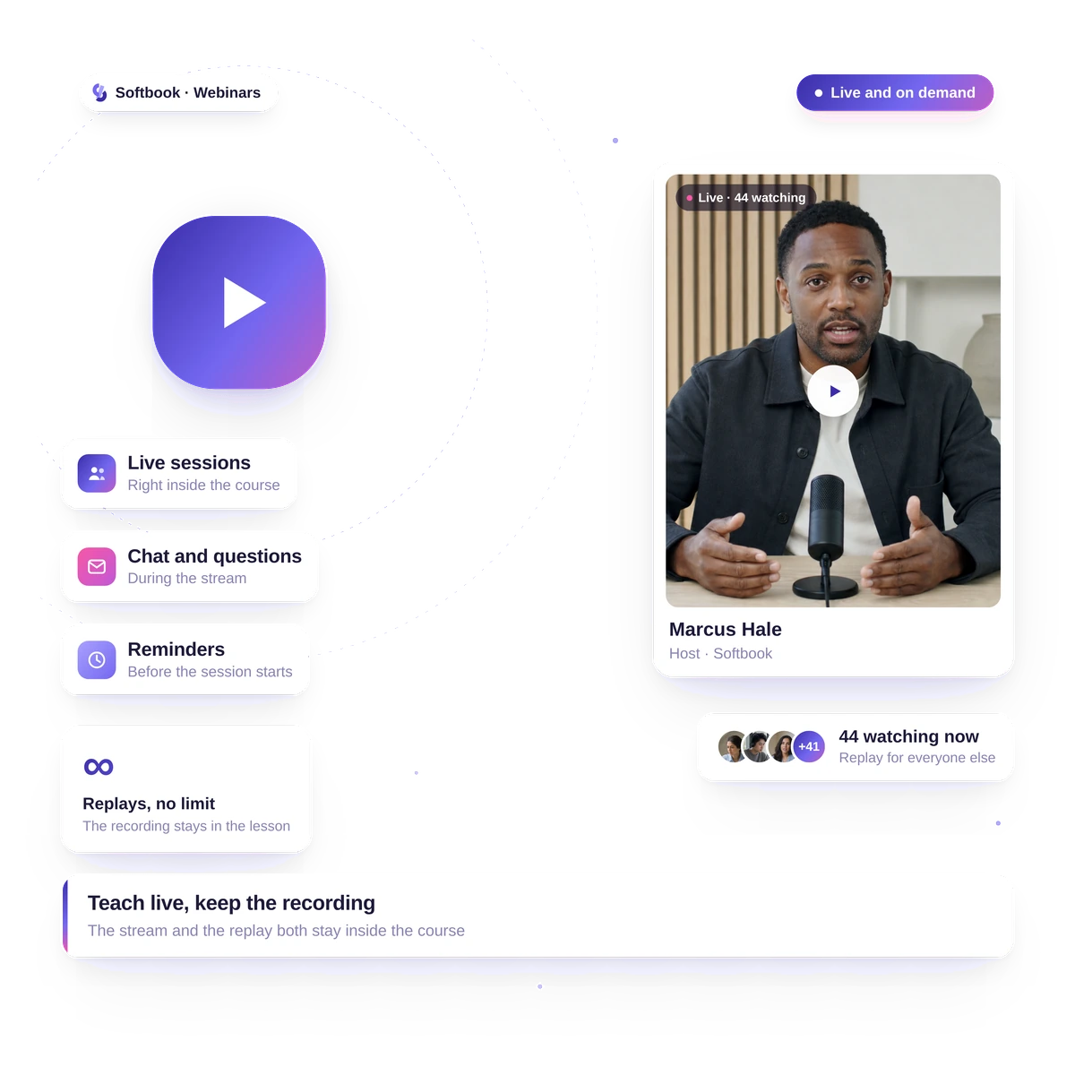 A webinar in an online school on Softbook