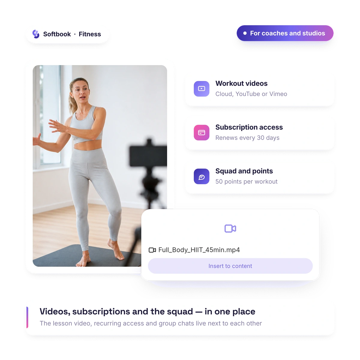 An online fitness platform in Softbook